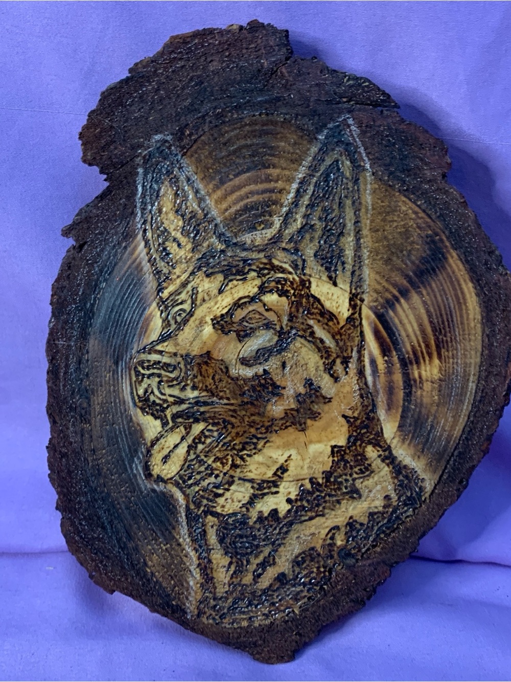 mine Burned German Shepherd Wall Art - Brown & Black